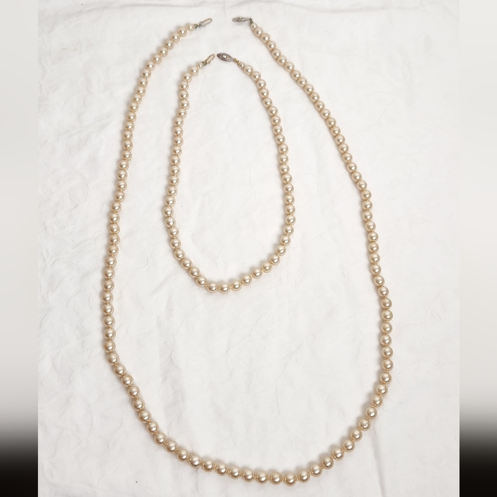 60s Glass Pearl Necklaces